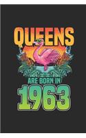 Queens Are Born In 1963: Blank Lined Notebook - Journal for Birthday Gift Idea