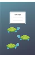 Notebook: Three Cute Little Turtles Notebook And Planner Composition Book Journal Soft Cover Lined Diary For School