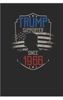 Trump Supporter Since 1966: Graph Paper Notebook / Journal (6" X 9" - 5 Squares per inch - 120 Pages) - Gift Idea for American, US Flag, Birthday