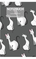 Notizbuch A5 Muster Zeichnung Katzen Katze Cat Cats Weiss Schwarz: - 111 Seiten - EXTRA Kalender 2020 - Einzigartig - Kariert - Karo - Raster - Geschenk - Geschenkidee
