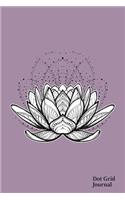 Dot Grid Journal: Purple Lotus Flower Dotted Pages Diary - Experience Mindfulness Pain Anxiety Therapy Write in Workbook for Tracking Habits Exercise Macros for Women