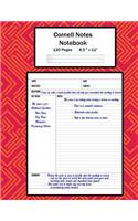 Cornell Notes Notebook: Note Taking System, For Students, Writers, Meetings, Lectures Large Size 8.5 x 11 (21.59 x 27.94 cm), Durable Matte Orange Line Art Cover Design, 12