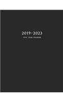 2019-2023 Five Year Planner: 60-Month Schedule Organizer 8.5 X 11 with Black Cover(2 2019 Monthly Planner)