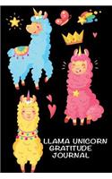 Llama Unicorn Gratitude Journal: Cute Llama Daily Gratitude Journal with Prompts for Girls Llama Gratitude Journal and Sketchbook for Kids Travel Notebook 6x9 120 Pages