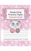 Handwriting Practice Paper: 100 Pages Blank Working Sheets I 8,5 X 11 " I Softcover I for Kindergarten, 1st Grade, 2nd Grade, 3rd Grade I Preschoolers I Homeschooling I Gift Id