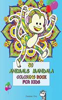 50 Animals Mandala Coloring Book for Kids 4-8