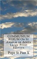 COMMUNIUM RERUM On St Anselm of Aosta