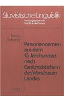 Personennamen Aus Dem 15. Jahrhundert Nach Gerichtsbuechern Des Warschauer Landes