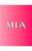 Mia: 100 Pages 8.5" X 11" Personalized Name on Notebook College Ruled Line Paper