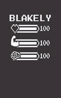 Blakely: Pixel Retro Game 8 Bit Design Blank Composition Notebook College Ruled, Name Personalized for Girls & Women. Gaming Desk Stuff for Gamer Girls. Funn