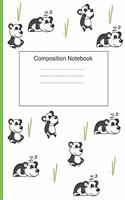 Composition Notebook Pretty Panda and Bamboo