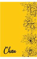 Chau: Personalized with Vietnamese Name Writing Journal for Women - Elegant Chrysanthemum & Yellow