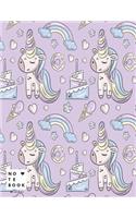 Notebook: Happy Birthday cute Unicorn cover and Lined pages, Extra large (8.5 x 11) inches, 110 pages, White paper