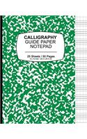 Calligraphy Guide Paper Notepad: School Marble Green, Calligraphy Guide Book For Lettering and Design Drawing Practice