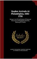 Quaker Arrivals at Philadelphia, 1682-1750