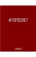 Notebook for Cornell Notes, 120 Numbered Pages, #TOPSECRET, Burgundy Cover: For Taking Cornell Notes, Personal Index, 8.5"x11", Hashtag Series, Genius Edition