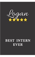 Logan Best Intern Ever: Un-dated Daily Planner Appreciation Gift for Male Intern Personalized with Name