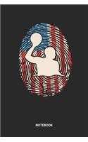 Notebook: Dotted Lined USA Water Polo Themed Notebook (6x9 inches) ideal as a Red White Blue fingerprint American Flag Journal. Perfect as a Waterpolo Water S