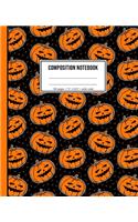 Composition Notebook: Halloween Pumpkin Notebook For Kids