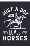 Just a Boy Who Loves Horses: Horse Lined Notebook, Journal, Organizer, Diary, Composition Notebook, Gifts for Horse Riders and Lovers