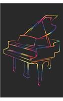 Tie Dye Piano Notebook - Music Instrument Gift for Piano Player - Piano Journal - Piano Diary