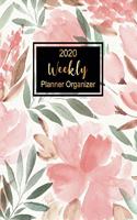 Weekly Planner Organizer: 12 Month Academic Weekly Planner Organizer. 1 Years Daily, Weekly, Calendar Schedule Organiizer. Monthly Planner To Do. Water Color Floral Backgroun