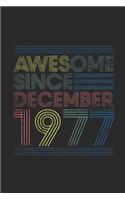 Awesome Since December 1977: Graph Ruled Notebook - Journal for 42 years old Birthday Gift Idea