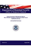 Federal Emergency Management Agency Mount Weather Emergency Operations Center Tenant Satisfaction Survey (Unclassified Summary)