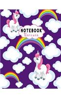 Notebook Unicorn: Composition Note Book -Large Book College Ruled Line Paper 8.5"x11" for for School / Work / Journaling