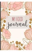 My Food Journal: Journal to keep record of your daily income of Food and Water Consuption with an Easy pre- printed template. (120 white paper pages 6x9 inches) For 