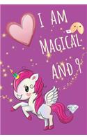 I Am Magical and 9: Unicorn Journal Happy Ninth Birthday Notebook Diary