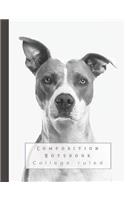 Composition Notebook: Composition Book for the Nature and Animal Lover - College Ruled Student Notebook - Gorgeous Gray and White Bulldog