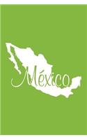 Mexico - Lime Green Lined Notebook with Margins: 101 Pages, Medium Ruled, 6 x 9 Journal, Soft Cover