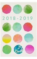 2018 - 2019, 18 Month Weekly & Monthly Planner: Color Blotches, Daily, Weekly, Monthly, January 2018 - June 2019