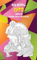 Zen Doodle Coloring Books for Kids - Animals - Cats