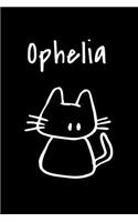 Ophelia: Composition Notebook Plain College Ruled Wide Lined 6" x 9" Journal Cute Meow Funny Kawaii Gifts for Cat Lover's Organizer Record Log Passwords Addr