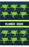 Planer 2020: Terminplaner Monatsplaner und Wochenplaner Organizer Grüne Meeresschildkröte