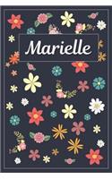Marielle: Lined Writing Notebook with Personalized Name 120 Pages 6x9 Flowers