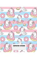 Composition Notebook: College Ruled Lined Book Pages Unicorn Rainbow For Girls Kids School Students And Teachers Note Journal Notebooks 100 Pages(11 Composition School Notebooks)