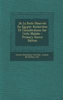 de La Peste Observee En Egypte