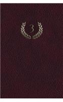 Monogram "3" Notebook: 150 page Journal Diary Notebook