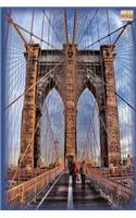 Write Here Notebooks: NYC Notebook Edition Custom Notebook / Journal Lined Paper 100 Pages 6"x9" Matte Cover Finish Composition Book Brooklyn Bridge
