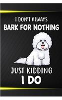 I Don't Always Bark For Nothing Just Kidding I Do