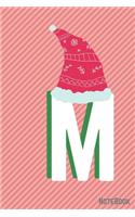 Initial X-mas Letter M Notebook With Funny X-mas Bear., X-mas First Letter Ideal for For Boys/ Girls, Christmas, Gift and Notebook for School