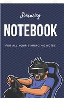 Simracing Notebook: For all your simracing notes. 100 pages lined interior