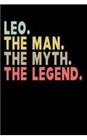 Leo The Man The Myth The Legend: Personalized Notebook Journal, College Ruled, Lined, 6 x 9 inches, 100 Pages Personal Notebook, Composition Notebooks