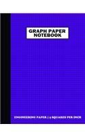 Graph Paper Notebook. Engineering Paper-5 Squares Per Inch: Grid Notebook/Grid Paper Journal 8.5x11 in. Deep Blue