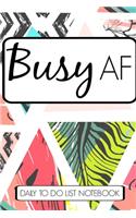 Busy AF Daily To-Do List Notebook: Pad Book Notepad Notebook Composition and Journal Gratitude Dot Diary Botanical Palm Leaf Watermelon