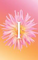 I: Modern, stylish, decorative and simple floral capital letter monogram ruled notebook, pretty, cute and suitable for all: men, women, girls & boys. F