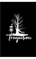 Treejection: 6x9 Disc Golf - lined - ruled paper - notebook - notes